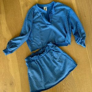 Queen of Sparkles Blue Rhinestone Athletic Set